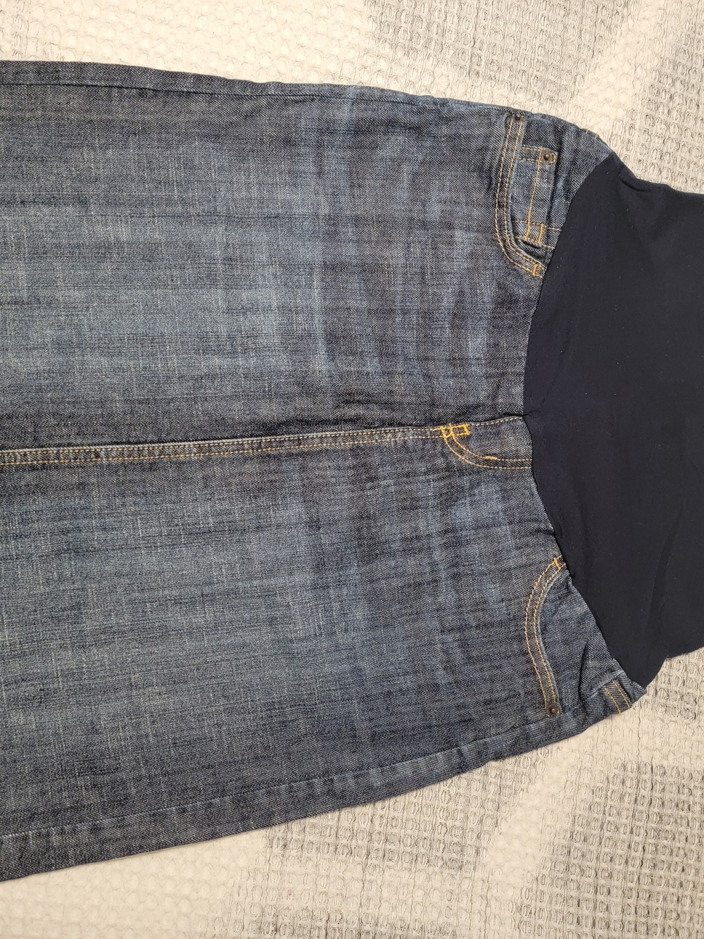 Maternity Skirt in Dark Blue Denim.